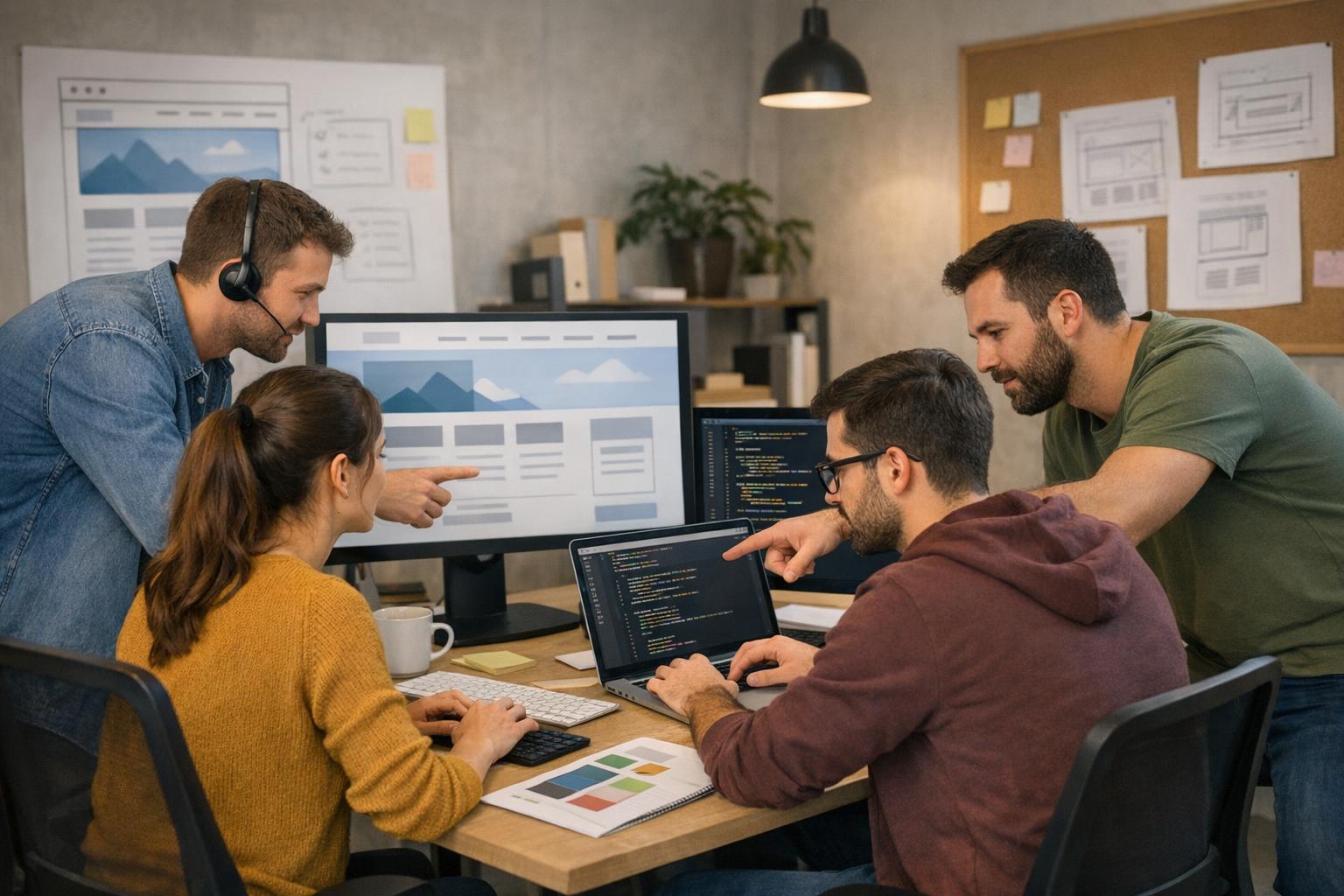 zespół programistów pracujących nad stroną